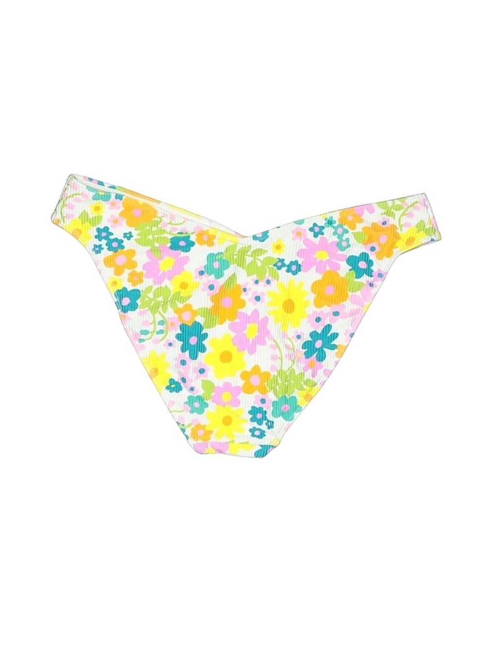 Show Me Your Mumu White Floral Ribbed Hipster Bikini Bottoms - Picture 2 of 4
